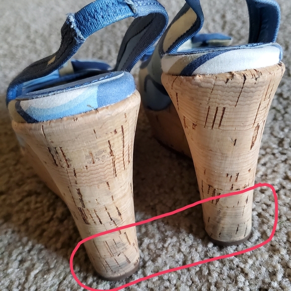 Vintage Coach Sling Back Cork Wedges - Picture 6 of 6